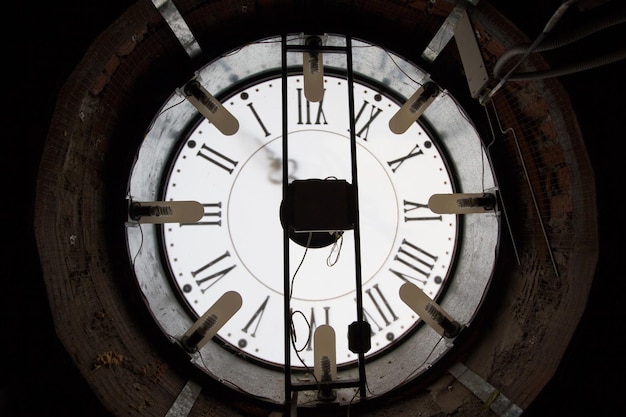 Mecanismo De Reloj De Pared Antiguo Interior Cerrar Horizontal Foto