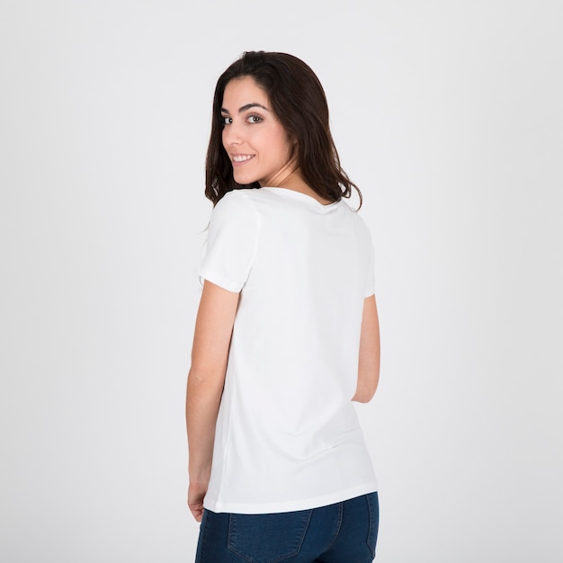 camisa raso blanca mujer