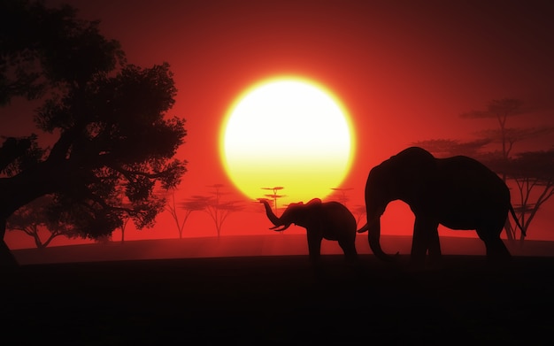 Paisaje 3d De Africa Foto Gratis