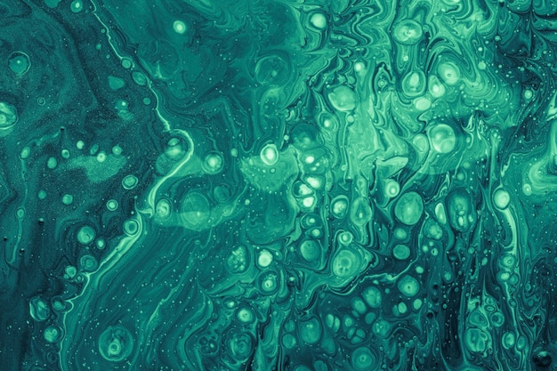 Pintura acrílica abstracta de burbujas verde azulado Foto gratis