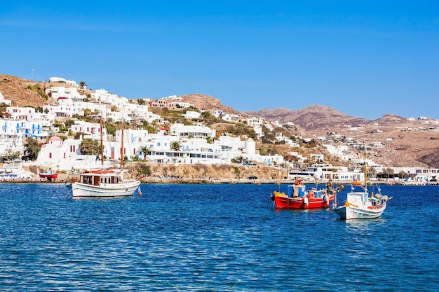 Puerto Viejo En El Puerto De La Ciudad De Mykonos En La Isla De Mykonos