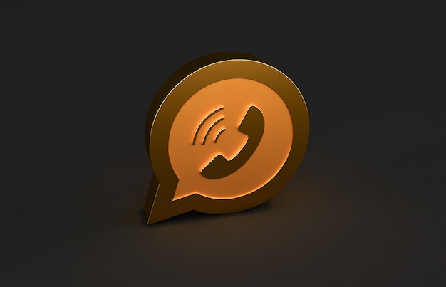whatsapp logo dorado