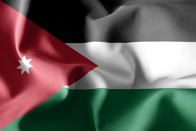 Representaci N D Realista Ondeando La Bandera De Seda De Jordania