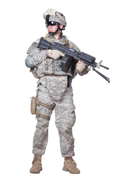 Retrato De Cuerpo Entero De Un Soldado Del Ejército De Los Ee Uu