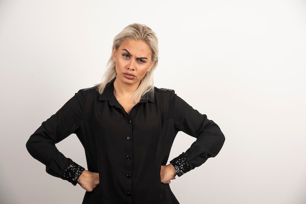 camisa negra de vestir mujer