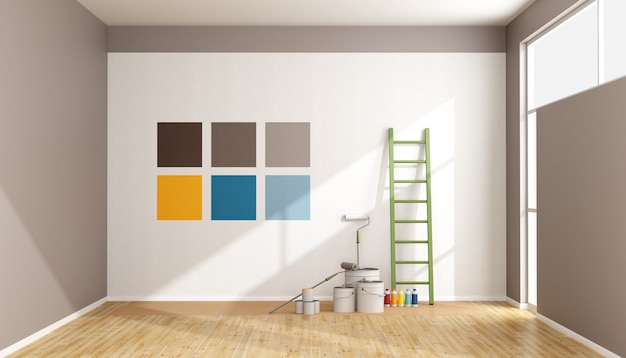 Seleccione Una Muestra De Color Para Pintar La Pared Foto Premium