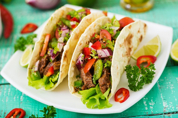 Traditional Taco Recipe With Carne Asada And Homemade Salsa