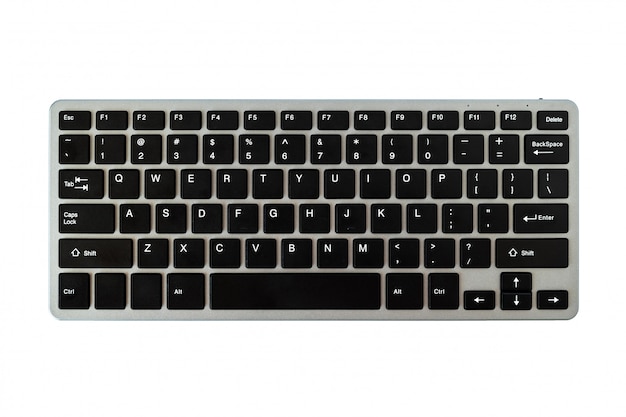 Teclado de computadora moderno aislado en blanco | Foto Premium