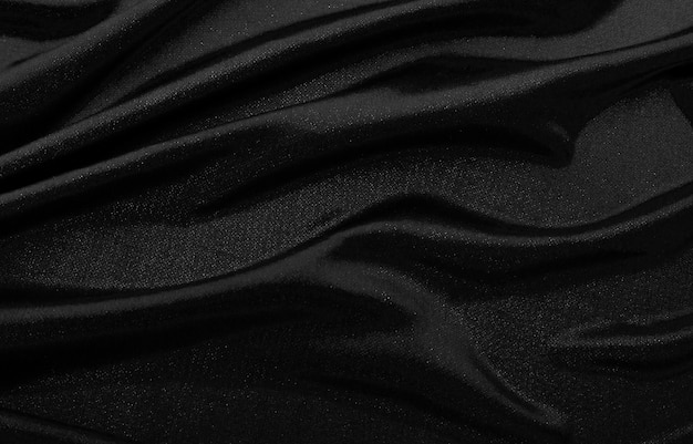 Textura De Tela Negra En Ondas Foto Premium