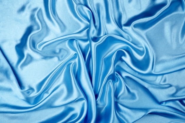 Textura De Tela De Satén De Lujo Azul Para El Fondo Foto Premium