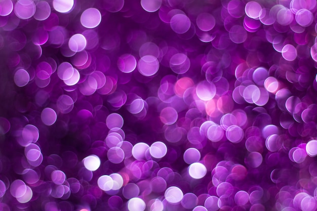 Vacaciones de purpurina brillante púrpura hermoso desenfoque de fondo bokeh Foto Premium