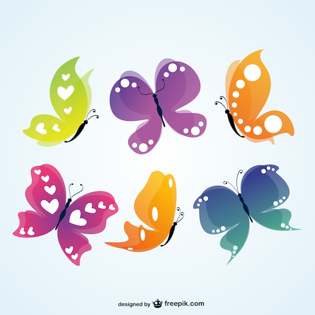 Vector Mariposas De Colores Descargar Vectores Gratis