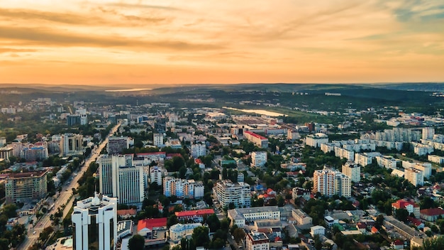 Vista A Rea De Drone Del Centro De Chisinau Vista Panor Mica De Varias