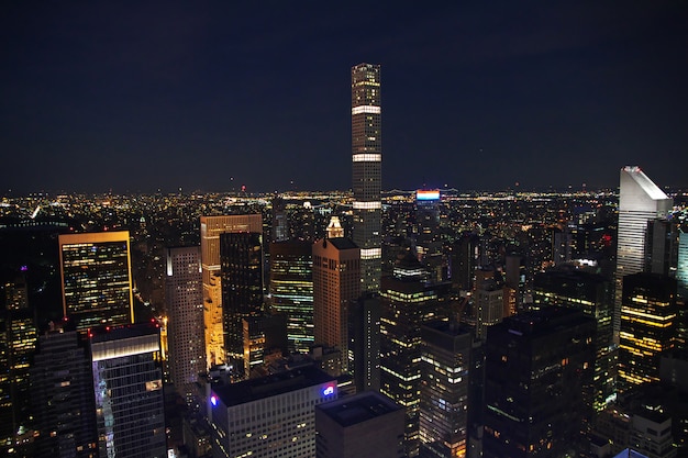 La Vista De Nueva York En La Noche Estados Unidos Foto Premium