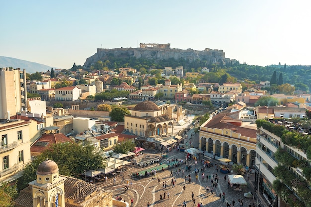 Vista Panoramica De La Acropolis De Atenas Grecia Foto Premium