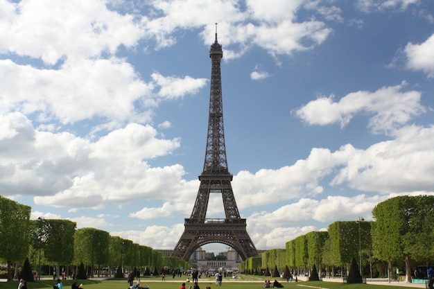 Vista de la torre eiffel Foto gratis