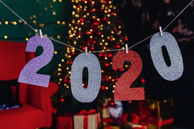 Albero Di Natale 2020.Foto Premium 2020 Numeri Festa Di Capodanno Albero Di Natale