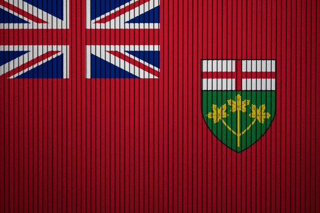 Bandiera nazionale dipinta dell'ontario su un muro di cemento Foto Premium