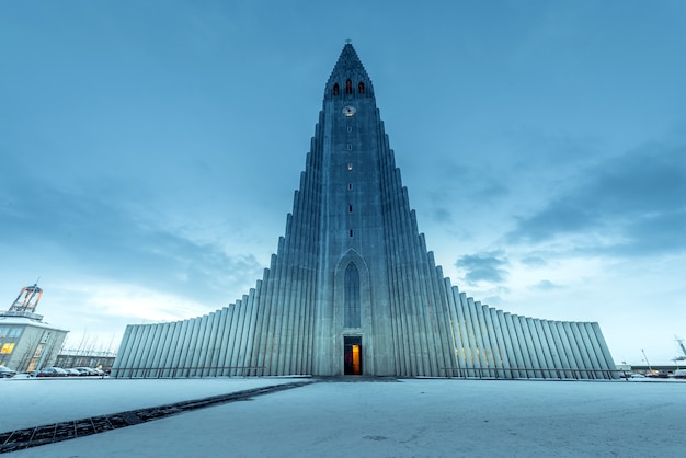 Chiesa luterana di reykjavík Foto Premium