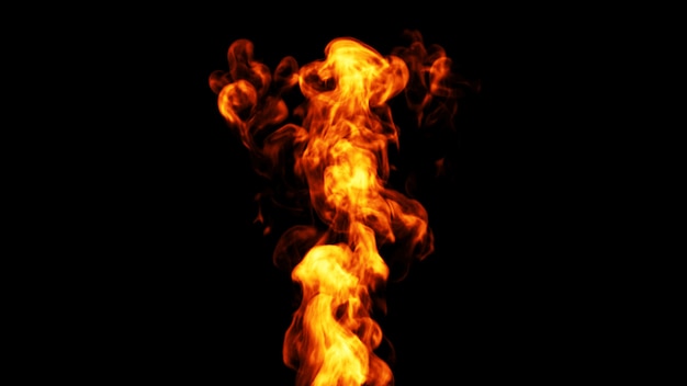 Fiamma di fuoco dinamica. 3d. Foto Premium
