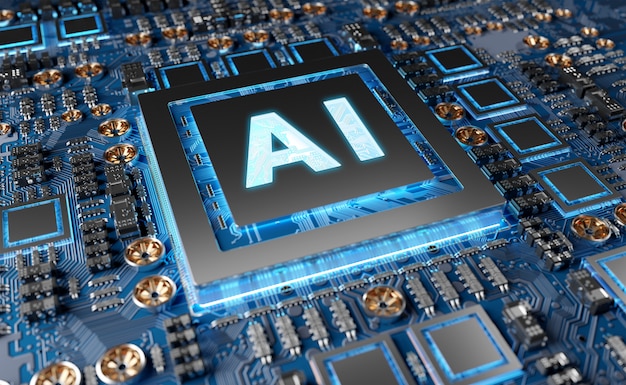 Intelligenza artificiale in una moderna scheda gpu Foto Premium
