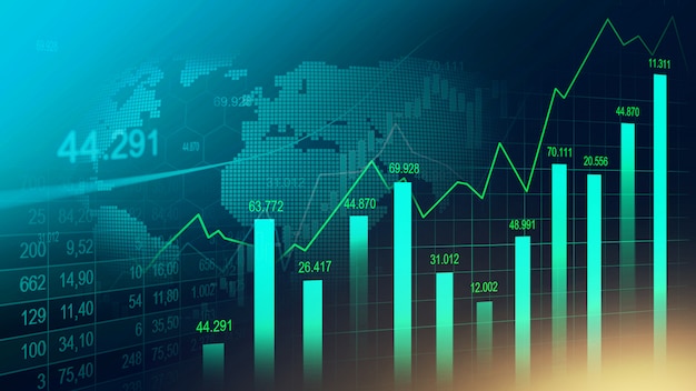 Mercato azionario o forex grafico commerciale Foto Premium