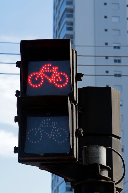 Semaforo rosso per bici Foto Premium