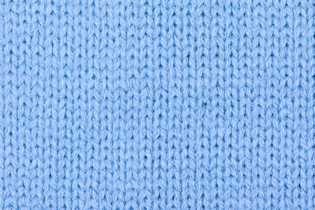 Sfondo di lana blu a maglia. Foto Premium