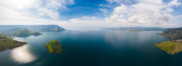 Antena lago toba e samosir island ver os de cima de 