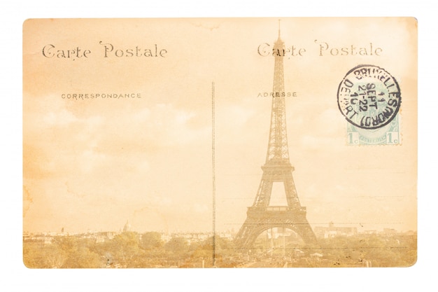 Antigo Cart O Postal De Paris A Torre Eiffel Foto Premium