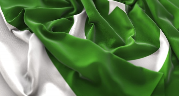 Bandeira do paquistão ruffled beautifully waving macro close-up shot Foto gratuita