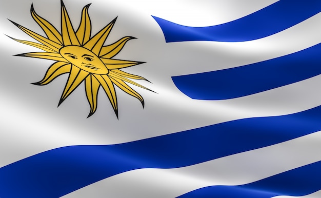 Bandeira do uruguai. ilustração da bandeira uruguaia que ...