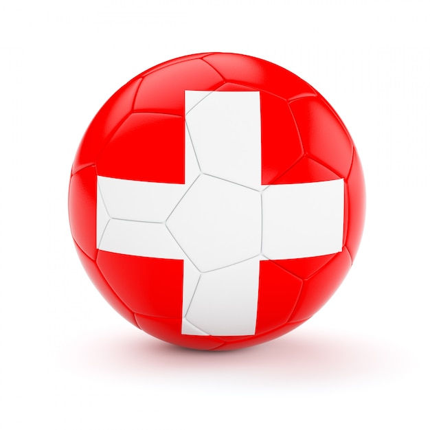 Bola de futebol com bandeira da suíça | Foto Premium
