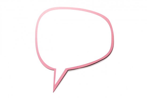 Bolha do discurso como uma nuvem com borda rosa isolada. copie o espaço Foto Premium