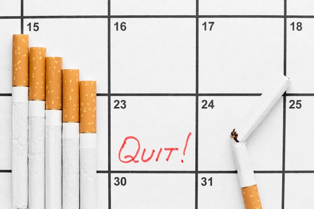 Calendário com data para parar de fumar | Foto Grátis