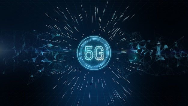 Conectividade 5g de dados digitais e tecnologia de informação futurista conceitual usando inteligência artificial ai Foto Premium