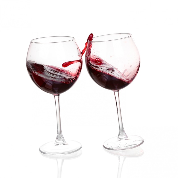 Conjunto De Copos Vinho Tinto Foto Premium