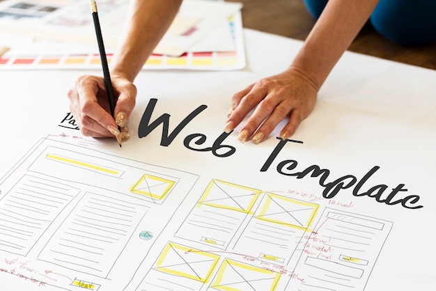 Desenvolver coding web design coding template web Foto Premium