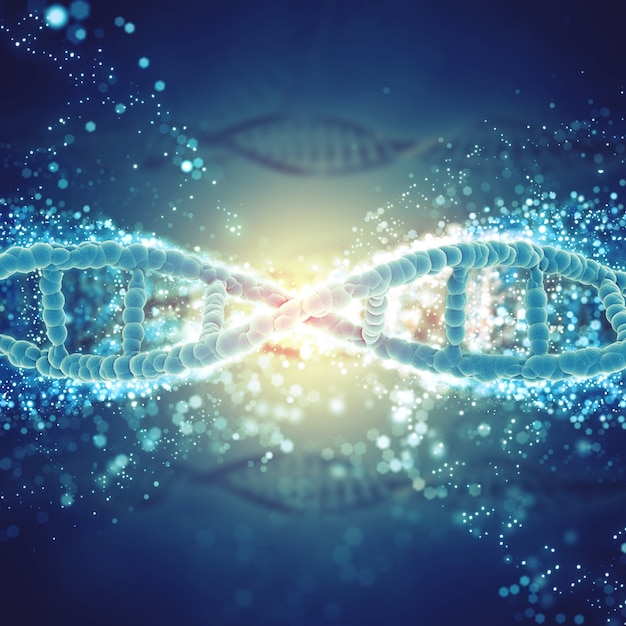 Dna em uma visão microscópica Foto gratuita