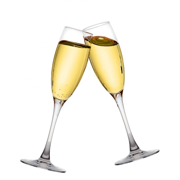 Duas taças de champanhe elegante imagem de alta resolução Foto Premium
