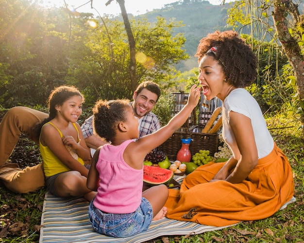 Família se divertindo no piquenique | Foto Grátis