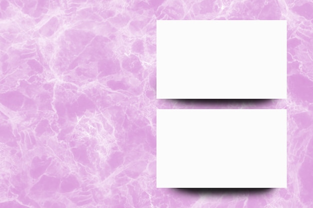 Folha de papel branco vazio no fundo de mármore rosa Foto Premium