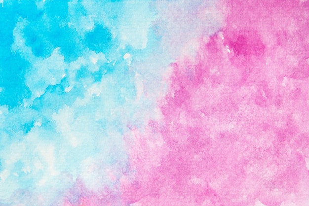 Fundo abstrato pintado à mão com textura aquarela azul e rosa Foto Premium