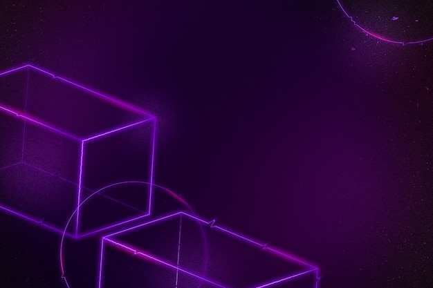 Fundo Cuboide 3d Geometrico De Neon Roxo Foto Gratis