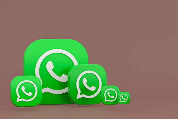 fundo de renderização do ícone 3d do logotipo do whatsapp foto premium