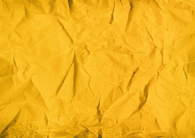 Fundo De Textura De Papel Amassado Amarelo Foto Premium