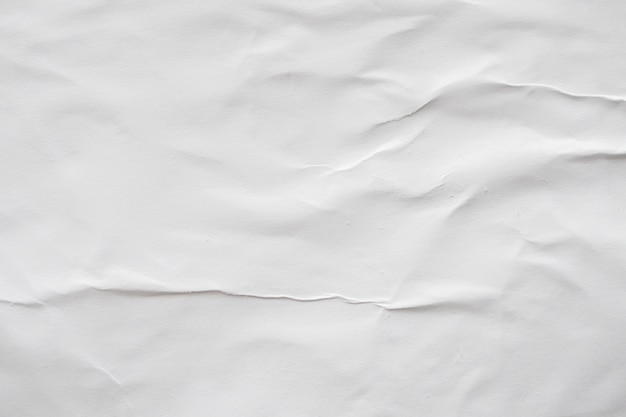 Fundo de textura de pôster de papel branco amassado e amassado em