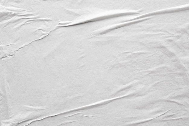 Fundo de textura de pôster de papel branco amassado e amassado em