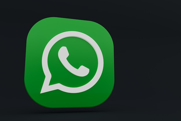 Cone Do Logotipo Verde Do Aplicativo Whatsapp Renderiza O D Em Fundo