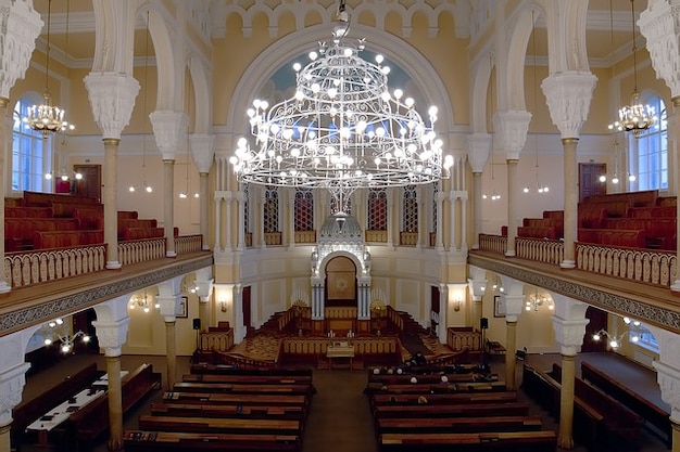 interior Petersburgo sinagoga Rússia São lustre